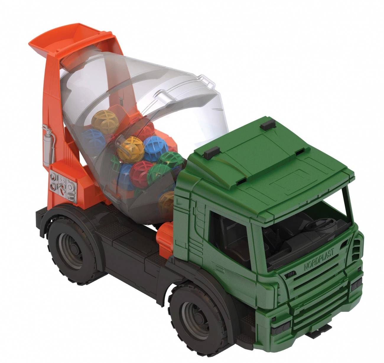 Бетономешалка игрушечная пластмассовая, 41 см (в асс) Нордпласт Н-272