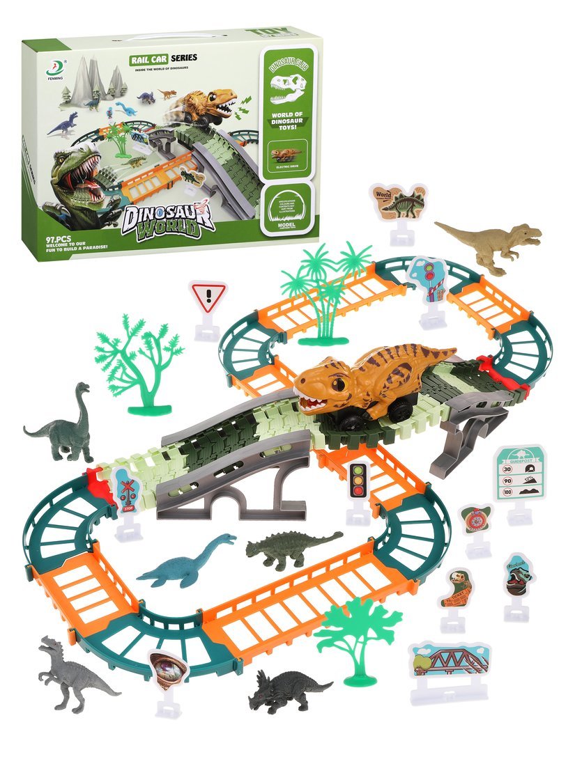 Игровой набор Автотрек, в комплекте: деталей-предметов 97шт. Наша Игрушка 3304