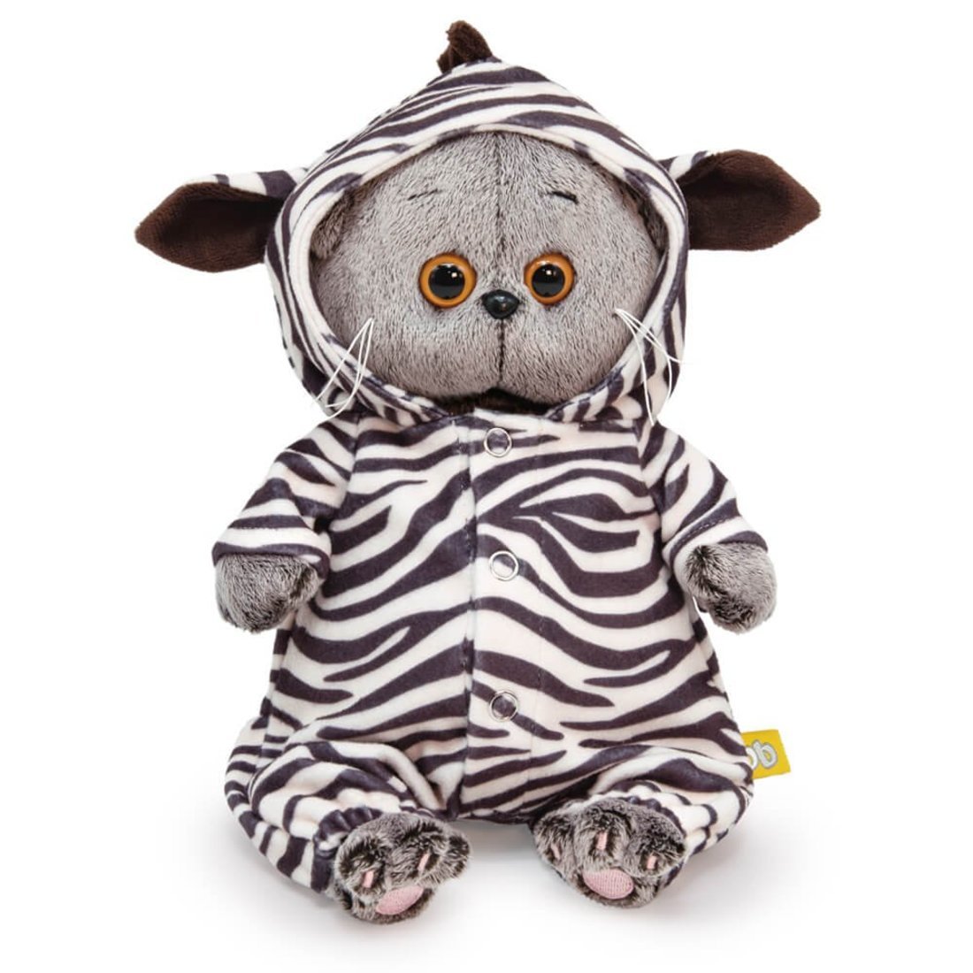 Мягкая игрушка Басик BABY в комбинезоне Зебра 20 см BUDI BASA BB-114