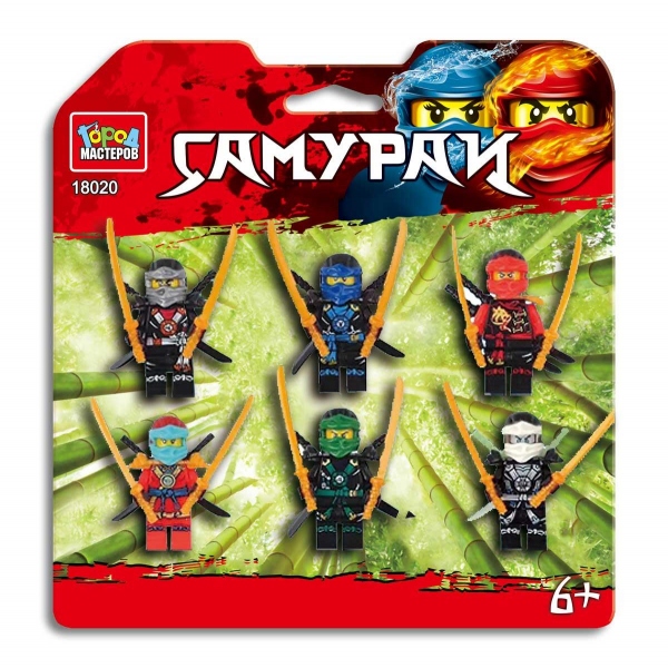 Конструктор детский: фигурки "Самураи"- 6 шт. Город Мастеров 18020-YF