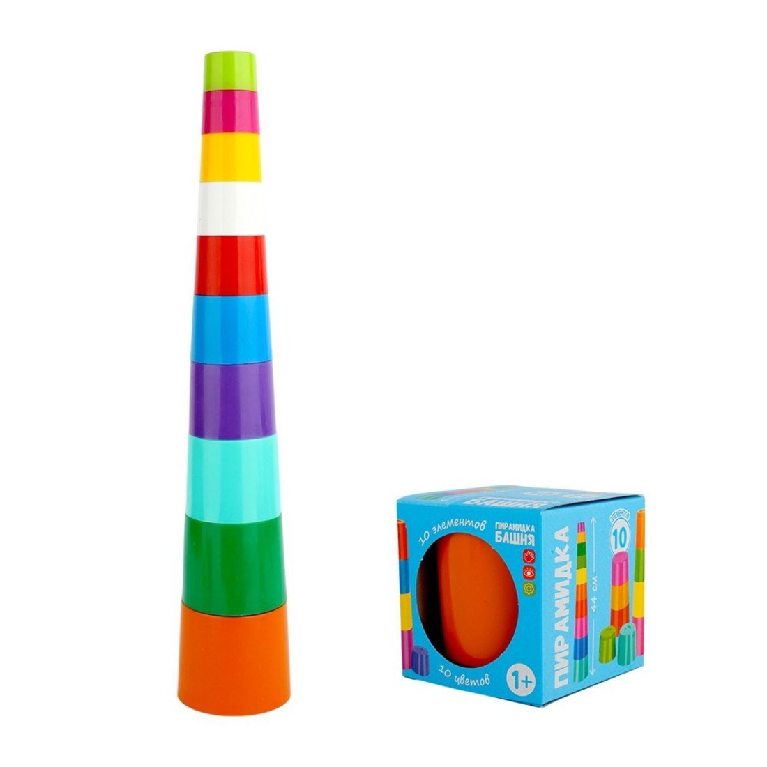 Пирамидка "Башня" 44 см, 10 элементов СТРОМ У1076