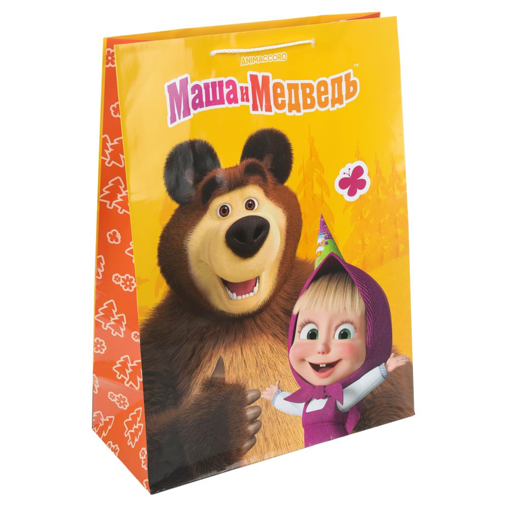 Пакет подарочный глянцевый "Маша и Медведь" XL, 140 гр/м Чудо праздник PXL-127509-MB