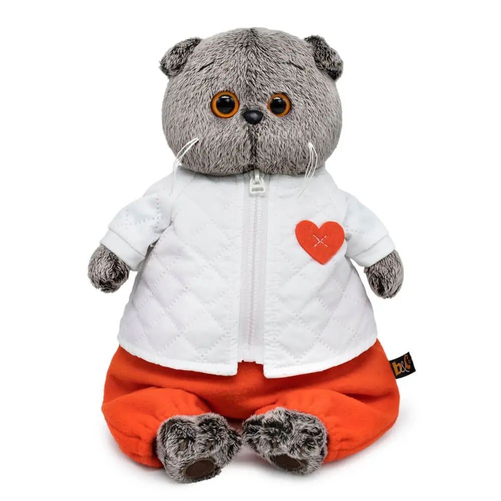 Мягкая игрушка BUDI BASA Кот Басик в стеганой куртке и комбинезоне 22 см Ks22-247