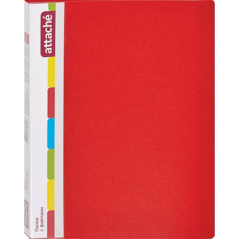 Папка файловая на 30 файлов Attache A4 17 мм красная (толщина обложки 0.7 мм) 50844