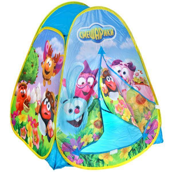 Детская игровая палатка "Смешарики" 81X91X81 см. в сумке Играем вместе GFA-SMESH01-R