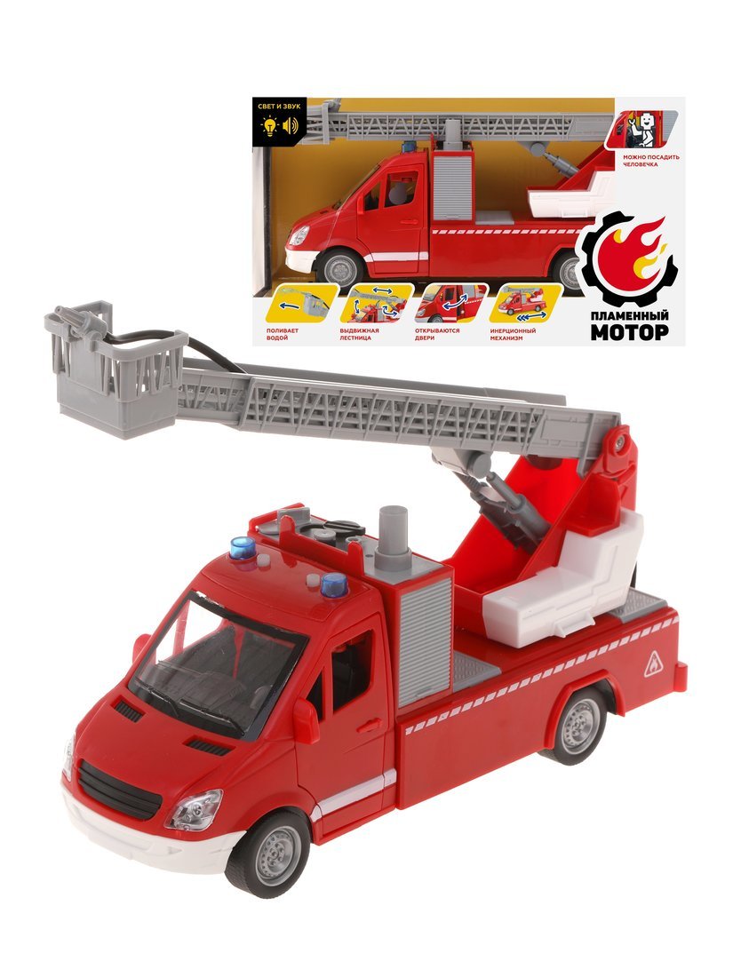 Машина Пожарная, стреляет водой, свет/звук (открываются двери) Пламенный мотор 870889