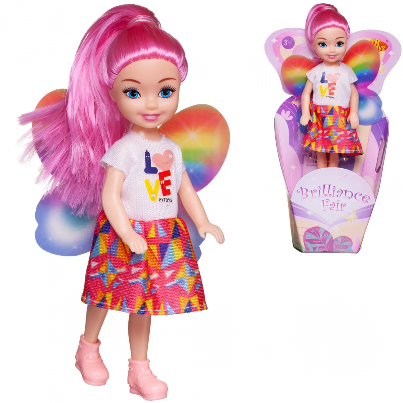 Кукла Abtoys Brilliance Fair Феечка 15 см с розовыми волосами PT-01839/розовые