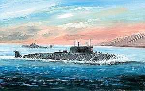 Российская подводная лодка (АПЛ) "Курск" сборная модель Звезда 9007з