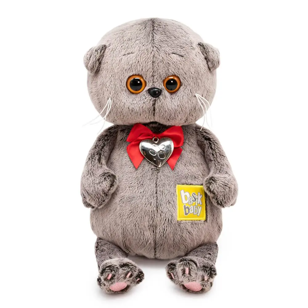 Мягкая игрушка BUDI BASA Кот Басик BABY с сердцем-подвеской 20 см BB-134