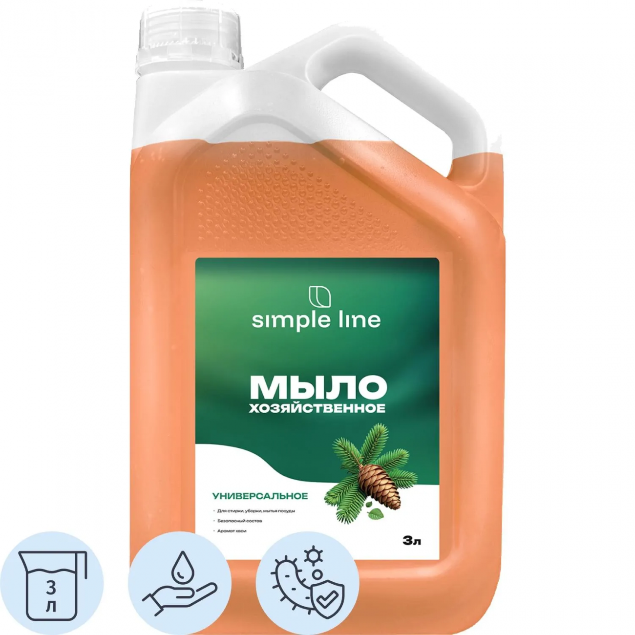 Мыло жидкое антибак хоз SIMPLE LINE 4 Needles, 3л NG 2452860