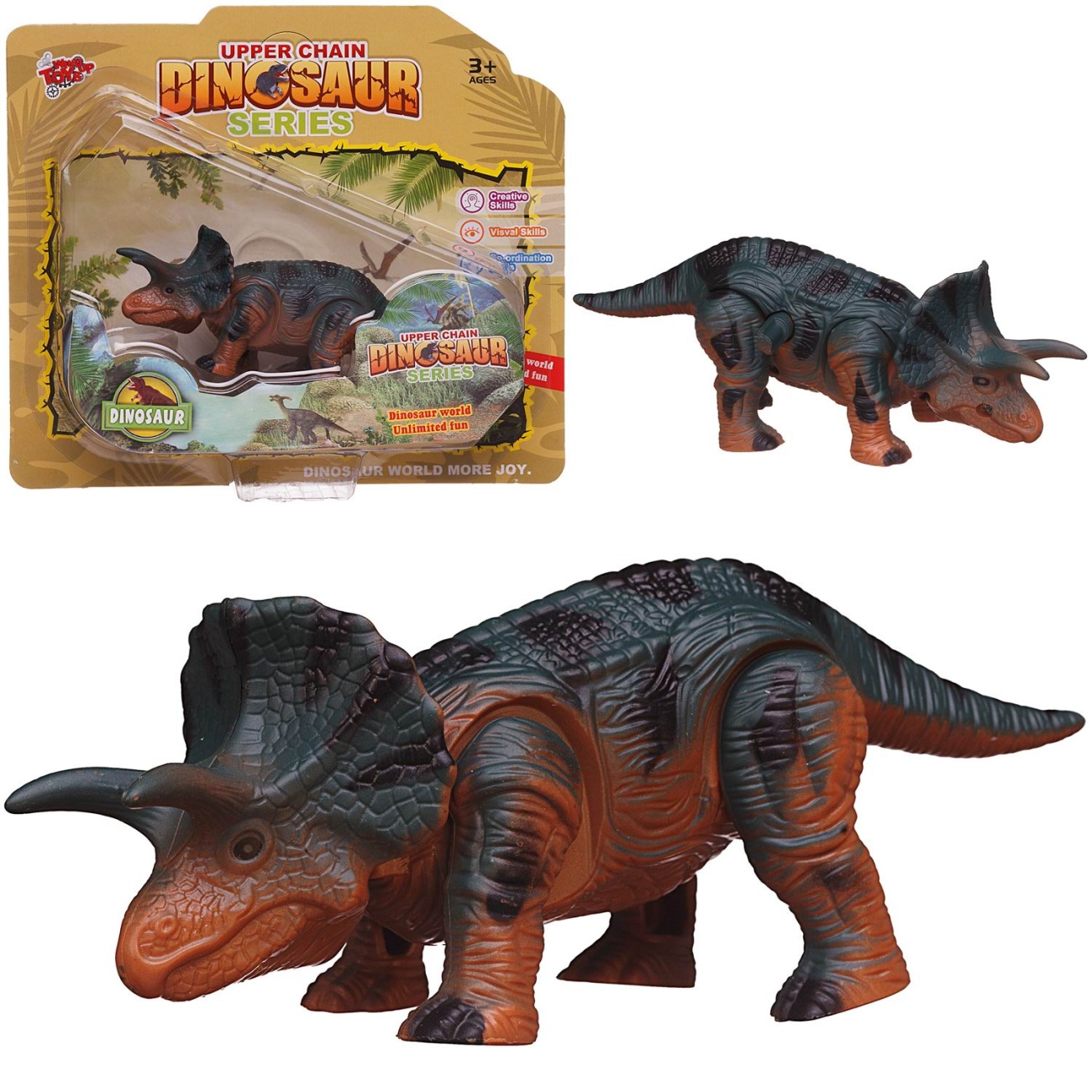Игрушка заводная Junfa Удивительный мир динозавров Трицератопс WE-15127