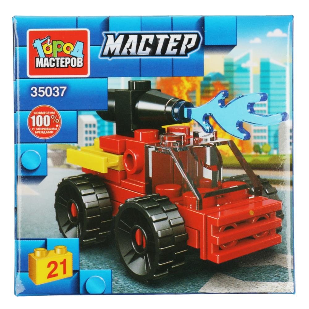Конструктор Пожарная машина, 21 дет. Город Мастеров 35037-JS