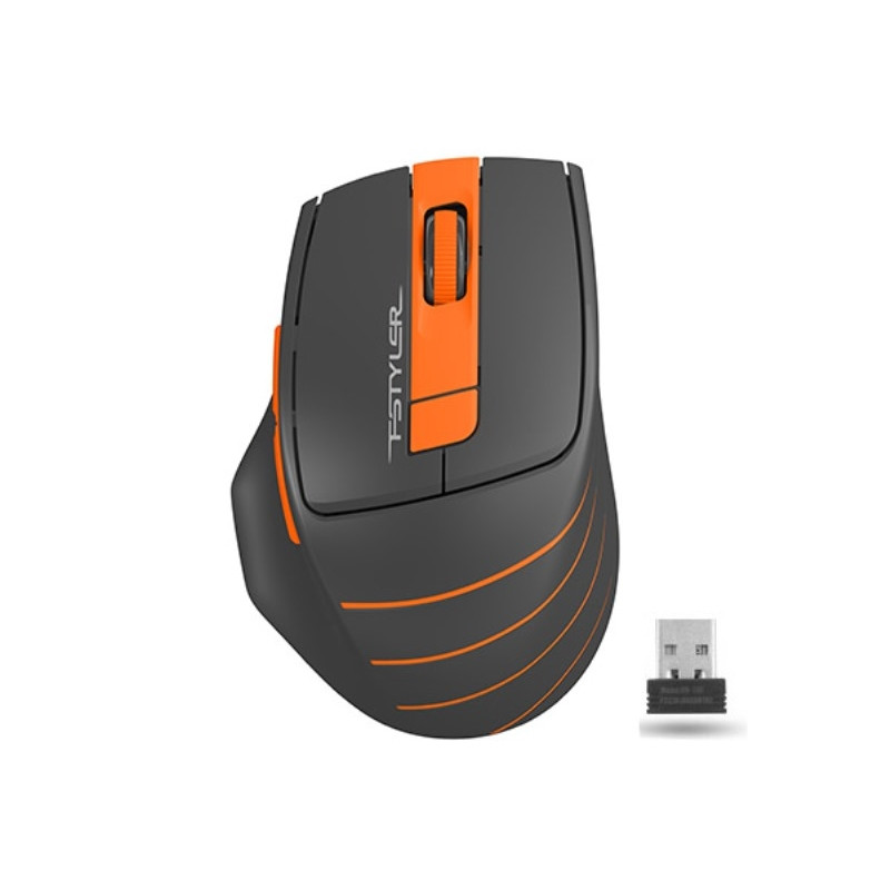 Мышь компьютерная A4 Fstyler FG30, беспроводная, 2000dpi, серый/оранжевый A4Tech 1179824