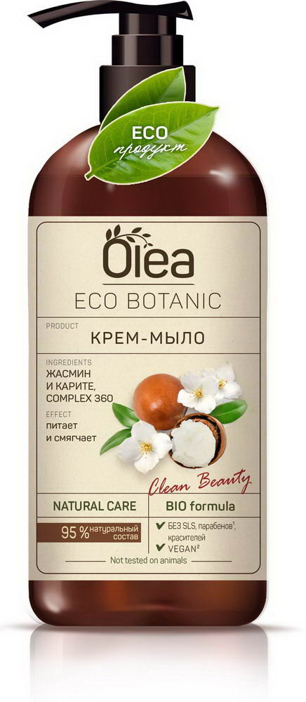 Жидкое мыло OLEA Eco Botanic Крем-мыло Жасмин и Карите 450мл 12503-КК