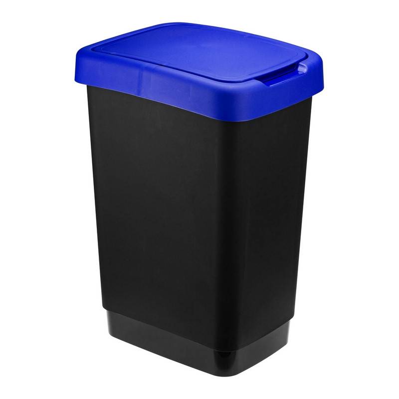 Ведро для мусора Idea Twin 25 л пластик черный/синий (26x33x47 см) 1122660