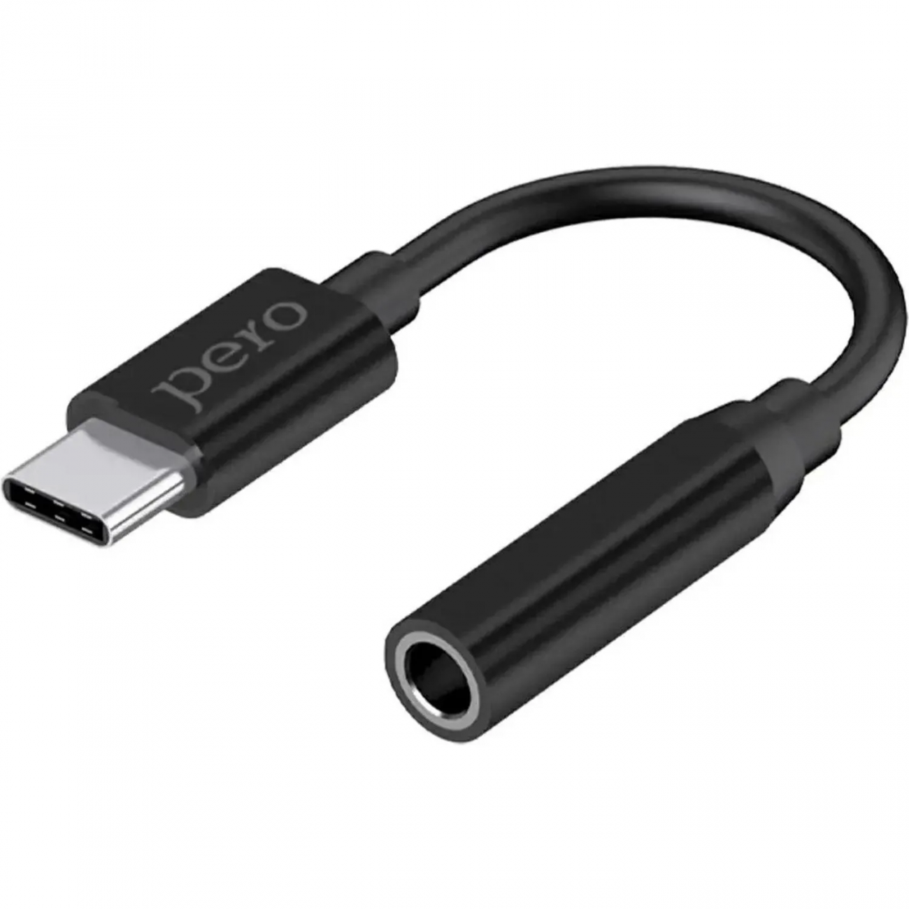 Адаптер PERO AD09 USB-C TO MINI JACK 3.5MM, черный 2398715 4603768351757
