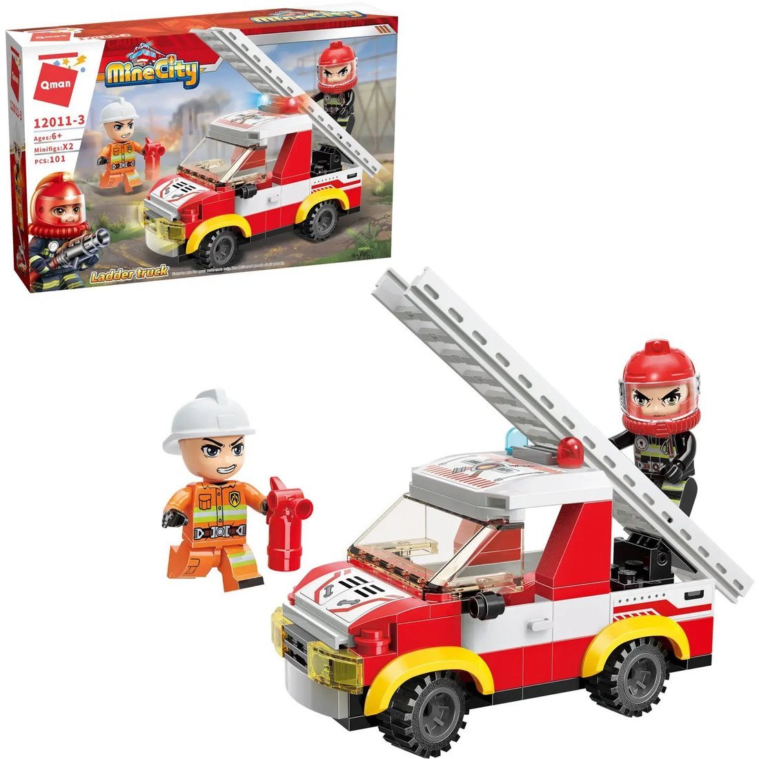 Конструктор Пожарная машина, 101 дет QMAN 12011q/12011-3