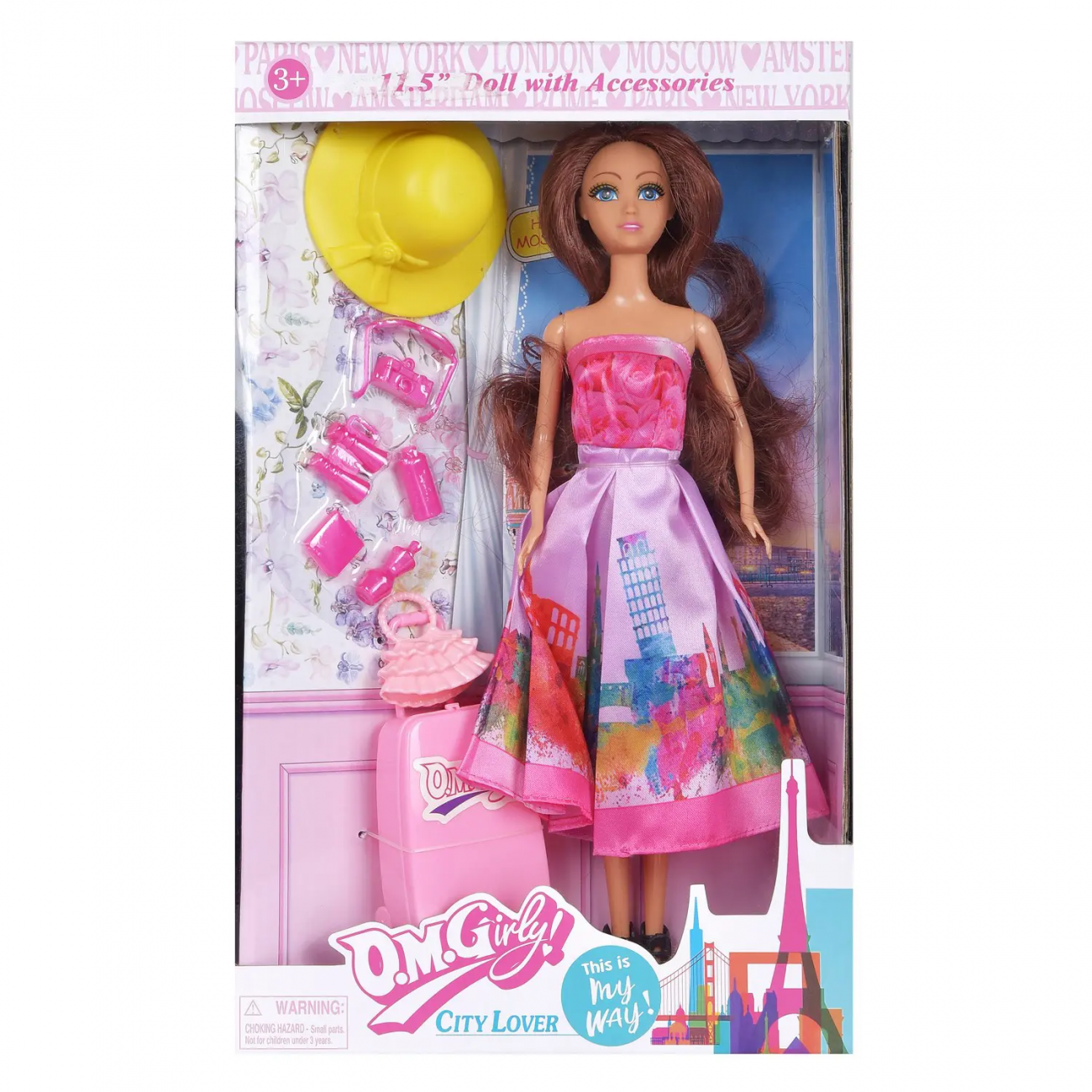 Кукла Junfa из серии Путешественница (платье В Пизе) с игровыми предметами, 28см 11501/Пиза