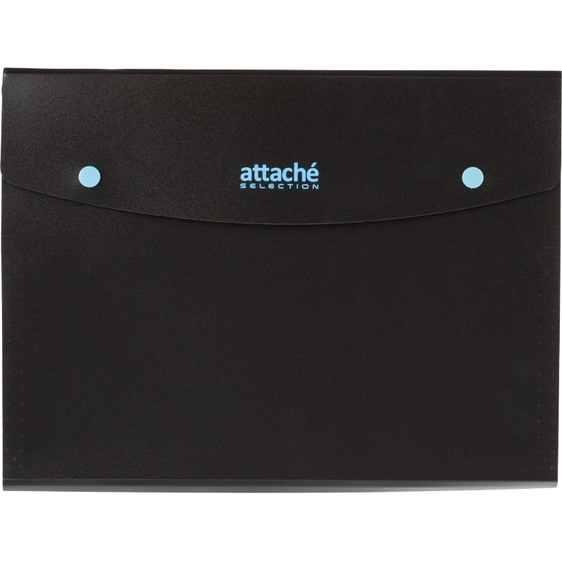 Папка органайзер на кнопке Attache Selection Black&Bluе, А4,500мкм, 6отд 1601571