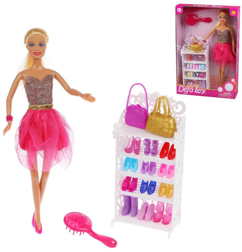 Игровой набор с куклой «Модница», 13 пар обуви и 4 аксессуаров DEFA LUCY 8316a