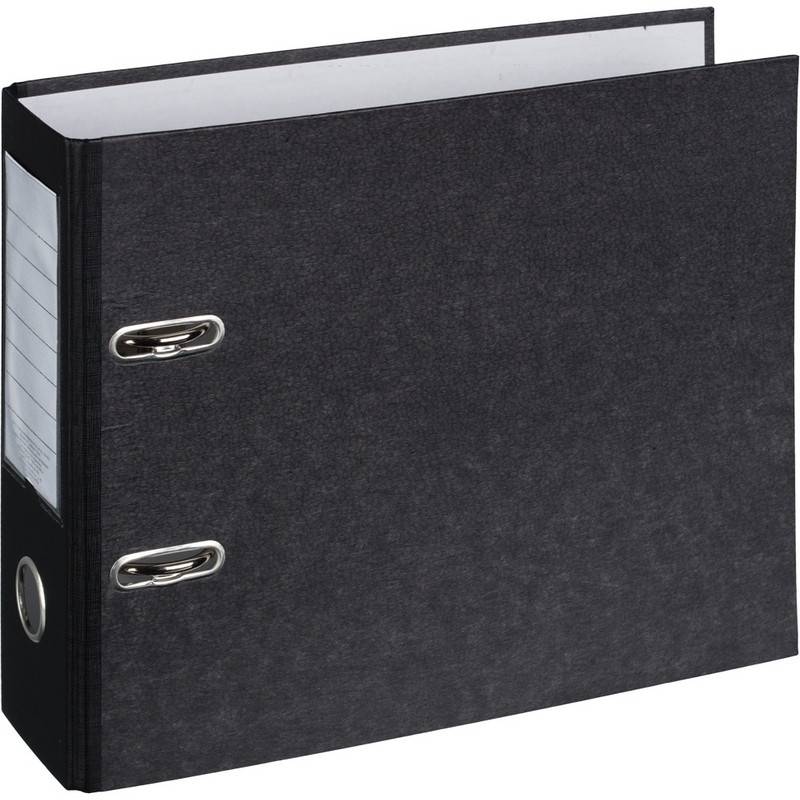 Папка-регистратор Attache формат А5 горизонтальная 75 мм мрамор черная 727900