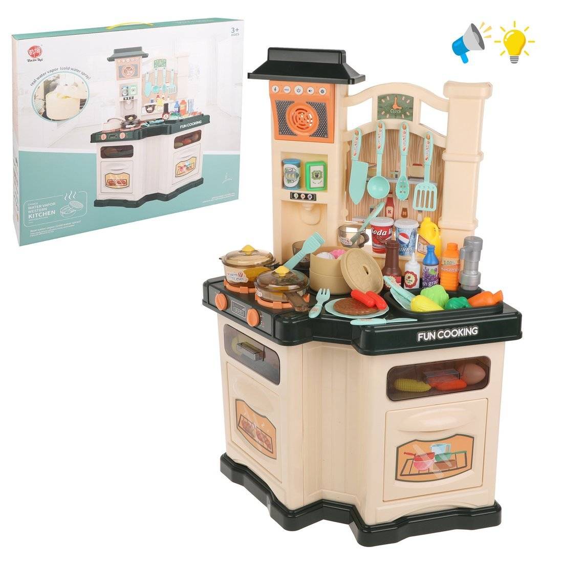 Игровой набор Кухня в компл. кухонный гарнитур, предметов 45шт, свет/звук Наша Игрушка Y2659018