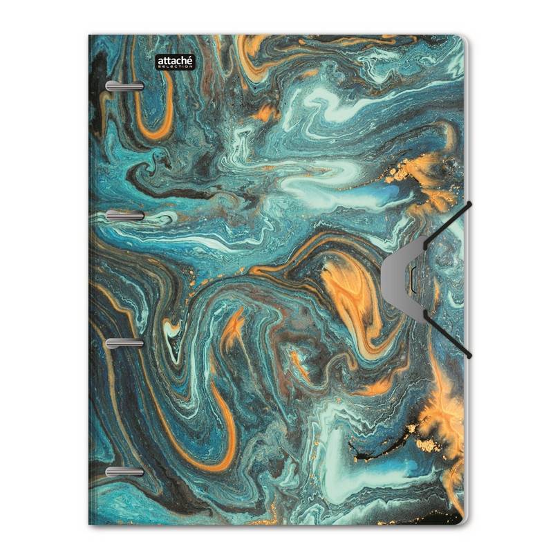 Бизнес-тетрадь Attache Selection Fluid A4 120 л. бирюзовая в клетку на кольцах (230x305 мм) 1175422