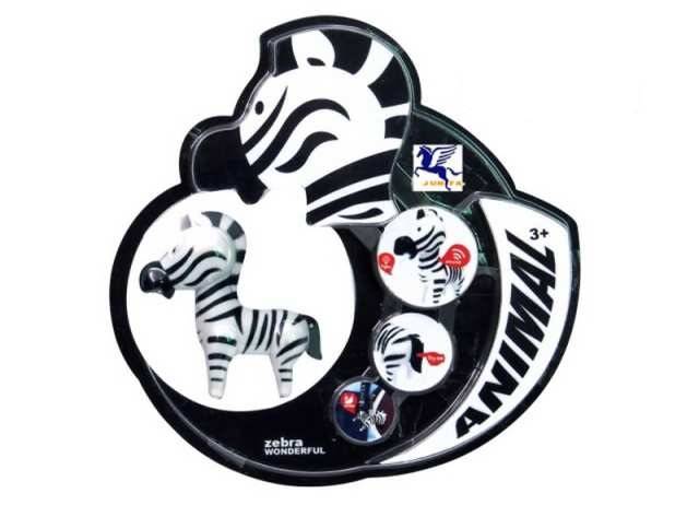 Фигурка мини-животного Зебра, световые и звуковые эффекты JUNFA RS6199-Zebra