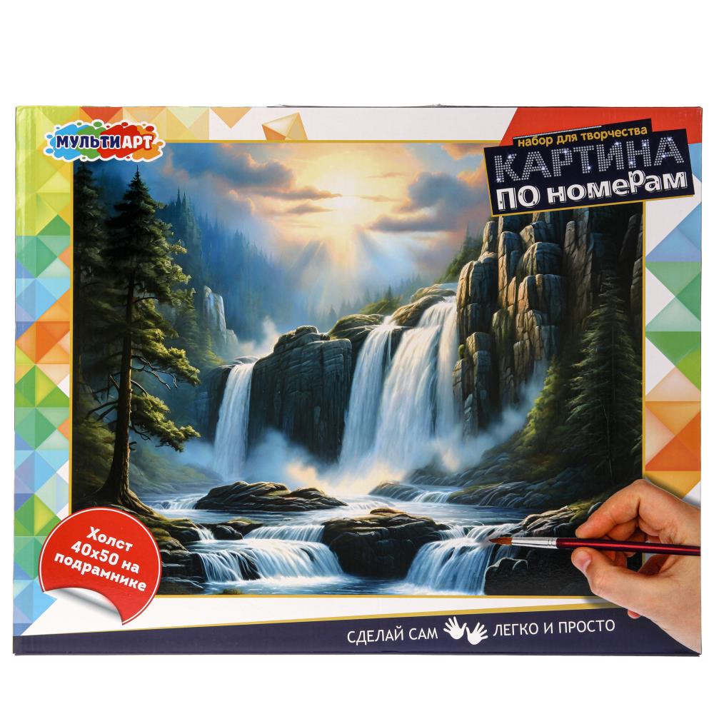 Холст по номерам 40х50 см. горный водопад MultiArt CANV40X50-115961