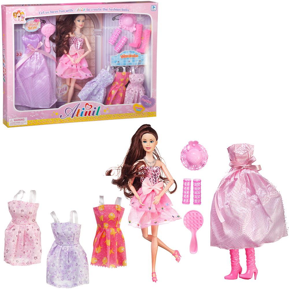 Кукла Junfa Atinil Гардероб модницы На вечеринку (в коротком розовом платье) с аксесс. 28см WJ-21515/розовое