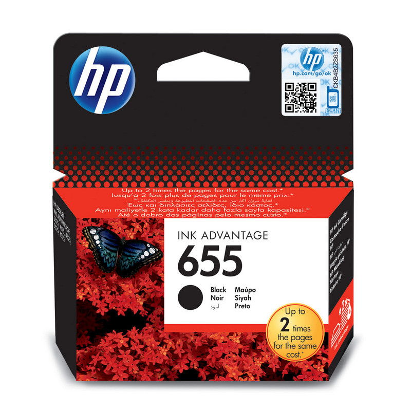Картридж струйный HP 655 CZ109AE чер. для DJ Ink Advantage 3525/4625/5525 267182