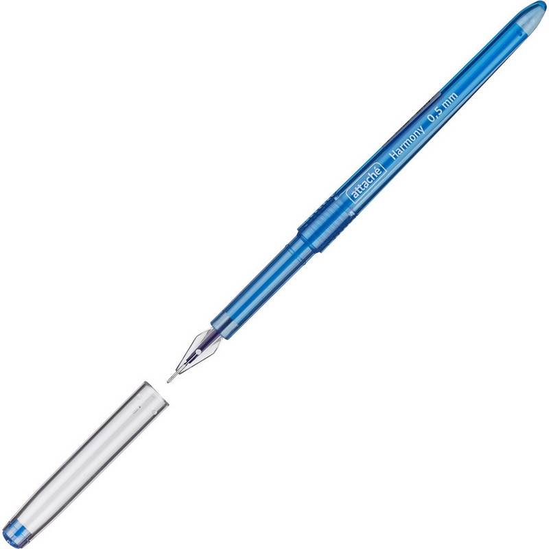 Ручка гелевая одноразовая Attache Harmony синяя (толщина линии 0.5 мм) 389734