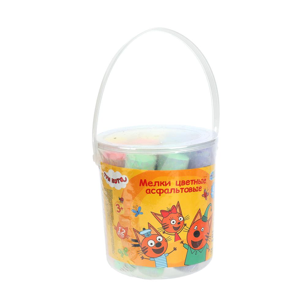 Мелки асфальтовые "Три Кота", 12 шт. в ведре MultiArt MELBUCKET12-TC-WOT