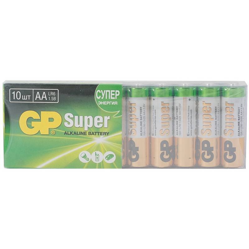 Батарейки GP Super пальчиковые AA LR6 (10 штук в уп) 15A-B10 216804