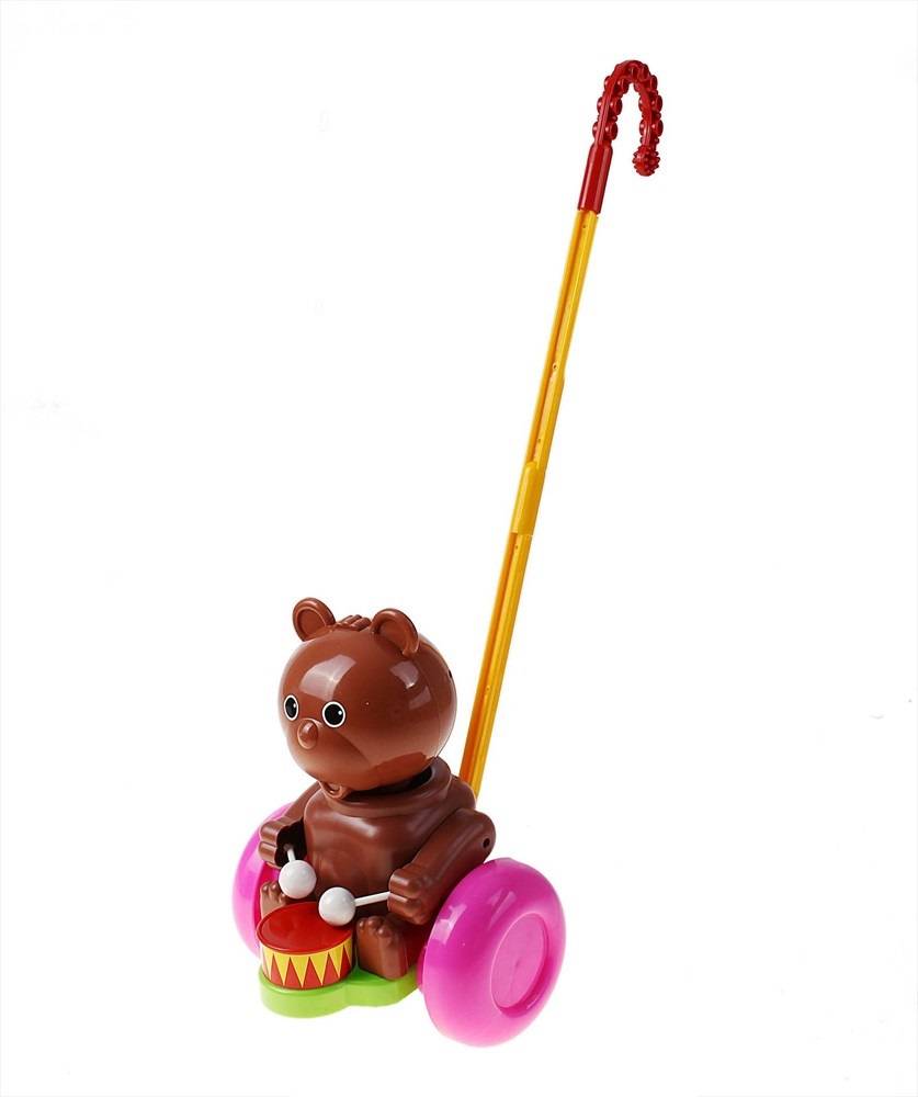 Каталка Мишка - барабанщик 23 см, детская игрушка Форма С-76-Ф