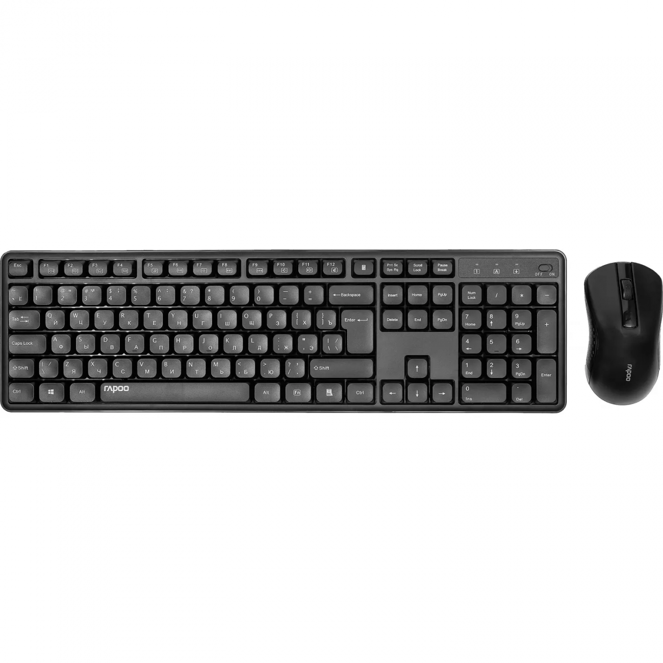 Набор клавиатура+мышь RAPOO беспроводная X2100 Silent, цвет - черный 2379985