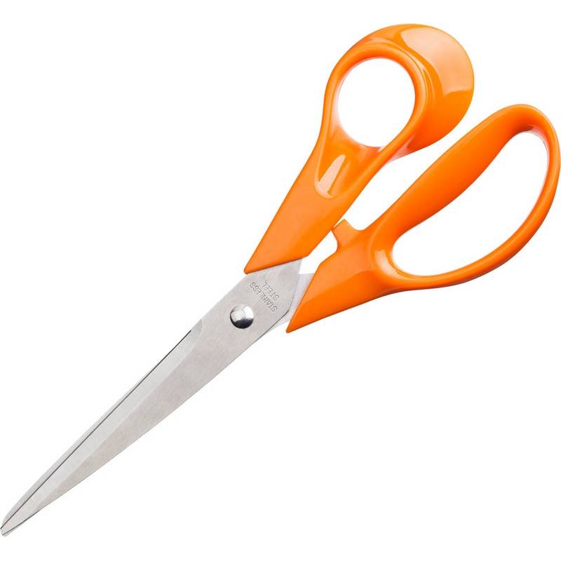 Ножницы Attache Orange 203 мм с пластиковыми анатомическими ручками оранжевого цвета 280474
