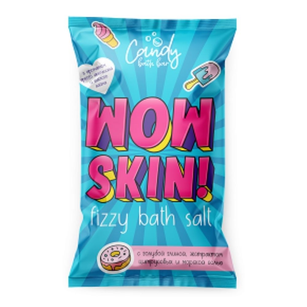 Шар бурлящий Laboratory KATRIN Candy bath bar Wow Skin Соль для ванн шипучая двухцветная 100 г 4630076433158