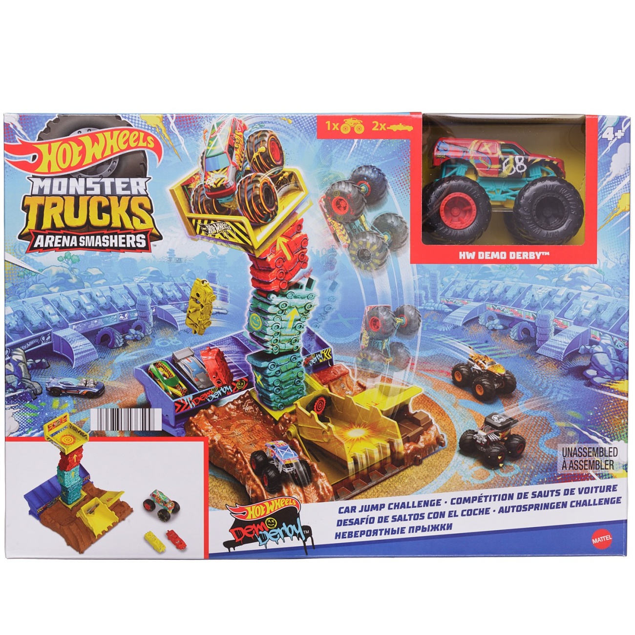 Игровой набор Mattel Hot Wheels Monster Trucks Мир Арены - Прыжки автомобиля №3 HNB92/3