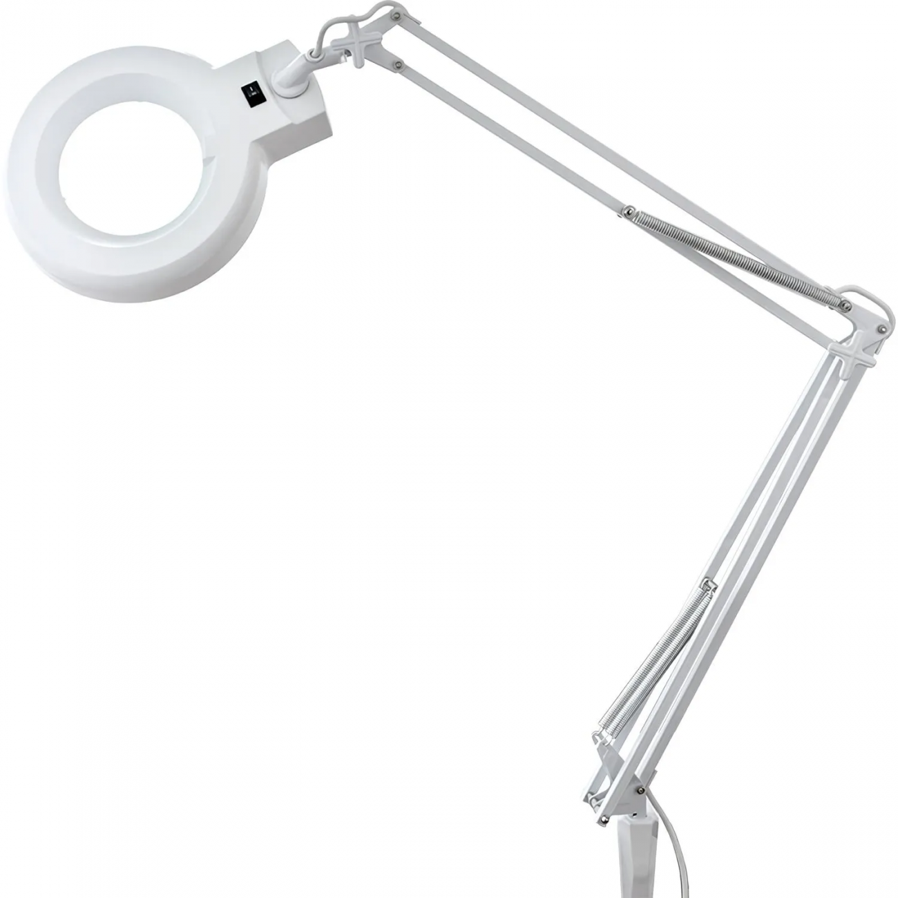 Лупа на струбцине REXANT, круглая, 5D, с подсветкой, белая 1385644 31-0011