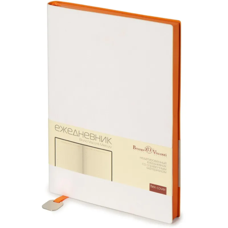 Ежедневник недатированный А5 Mercury белый 272 стр. 3-435/14 Bruno Visconti 1156744