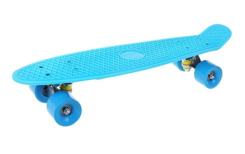 Скейтборд пластик 56 см, крепления алюмин. голубой Наша Игрушка 636145