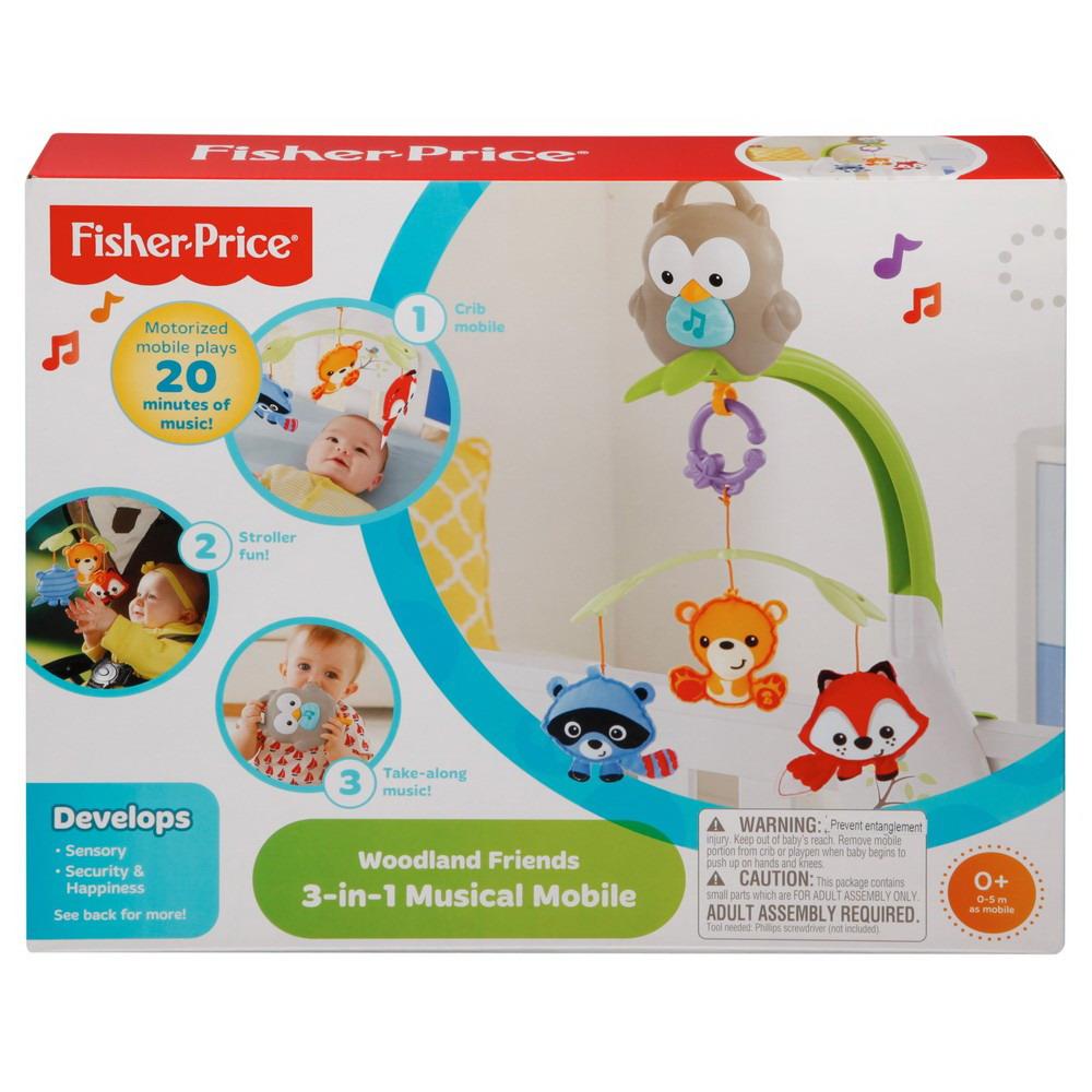 Музыкальная игрушка Mattel Fisher-Price Мобиль Лесные друзья 3-в-1 CDM84