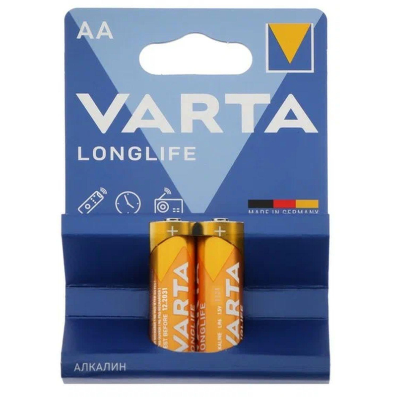 Батарейка Varta LONGLIFE LR6 AA 2шт/бл Alkaline 1.5V (4106) (4106101412) 1931785