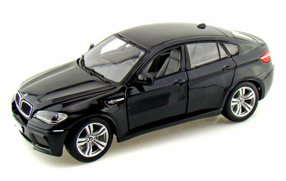Машина металл. 1:24 BMW X6M, цвет черный, двери и капот открываются RASTAR 56600B
