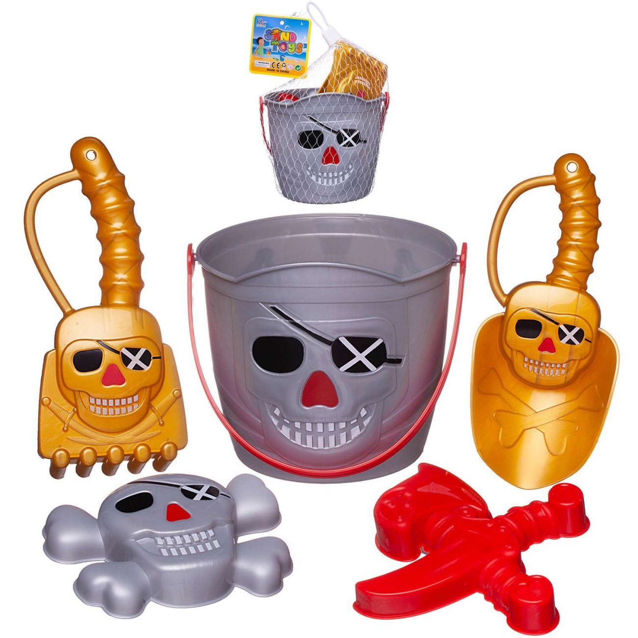 Набор игрушек для песочницы ABtoys Пираты, серебряный B362-855/серебряный