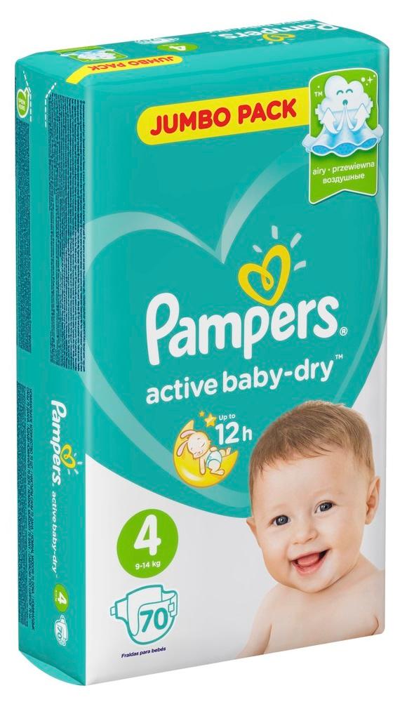 Подгузники PAMPERS Active Baby-Dry Maxi 9-14 кг 70шт 1128175