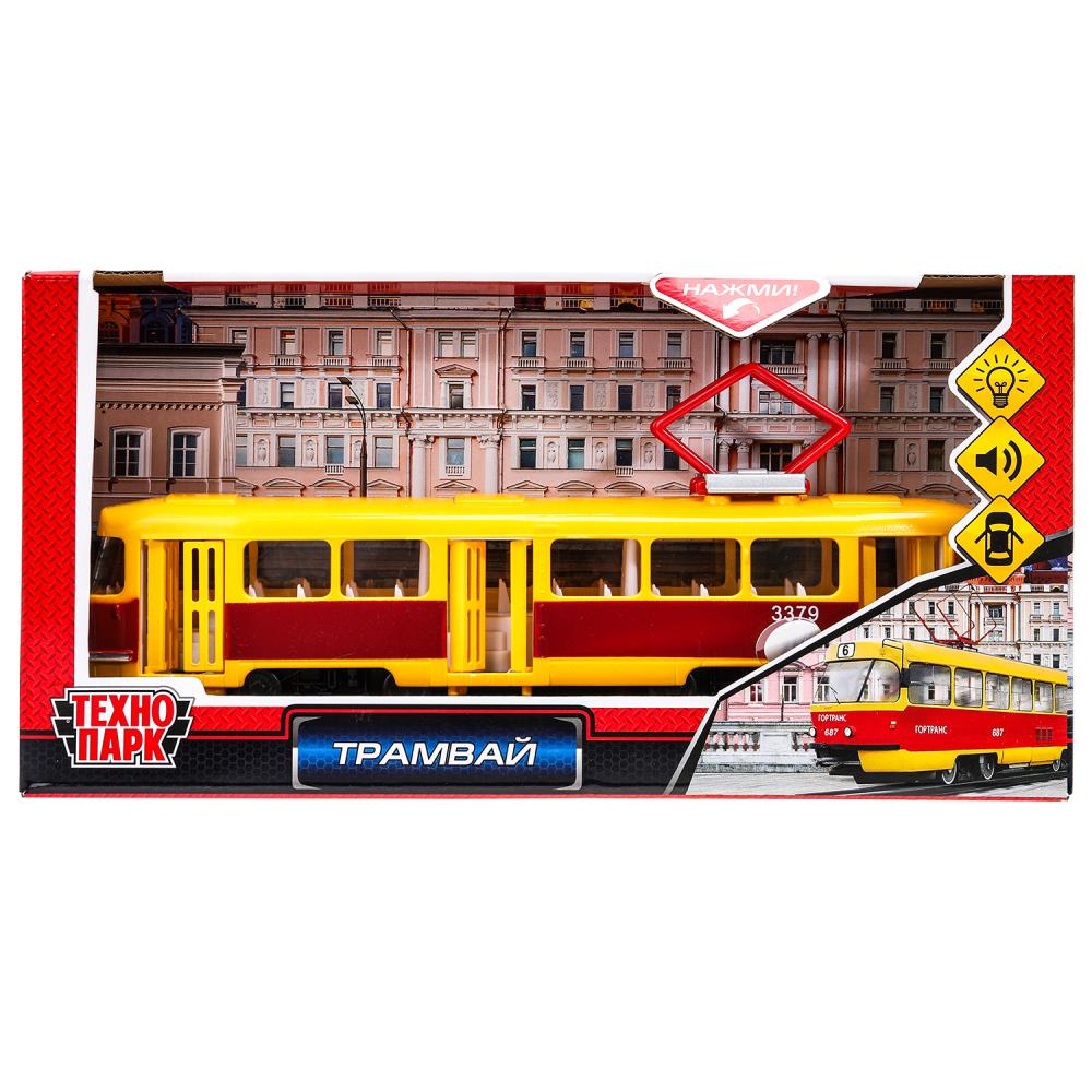 Модель пластик свет-звук Трамвай, 24 см. Технопарк CT12-428-2 (24)