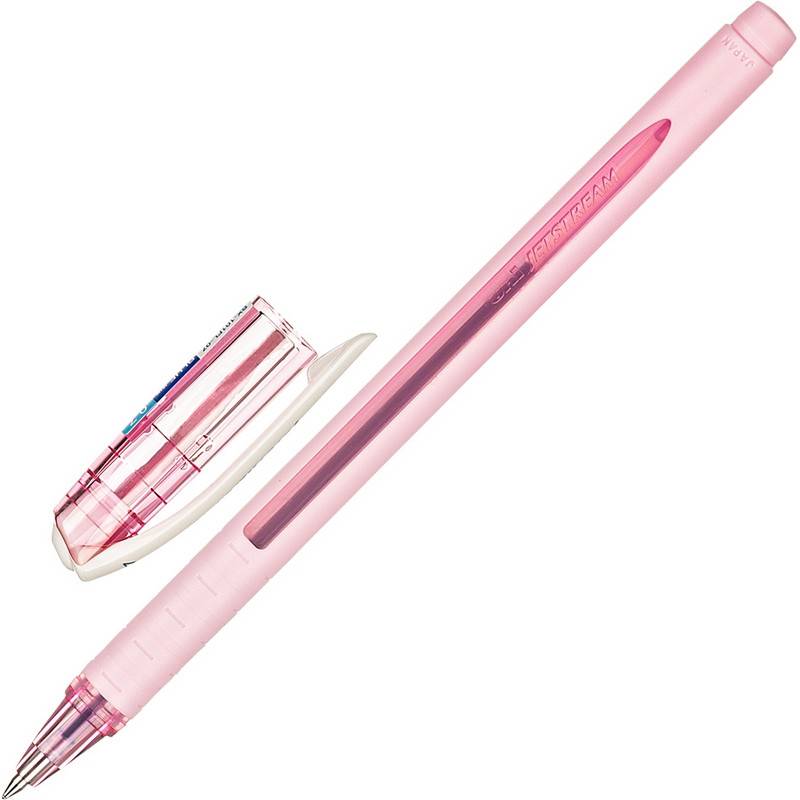 Ручка шариковая Uni Jetstream синяя (розовый корпус, толщина линии 0.35 мм) 1096214