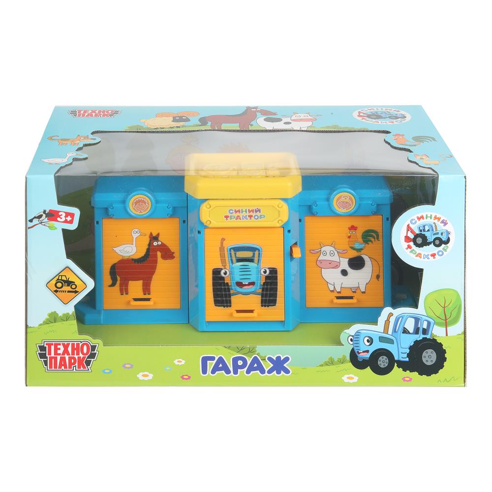 Игрушка ворота+1 машинка Синий Трактор Технопарк GATE-BLUTRA-PL